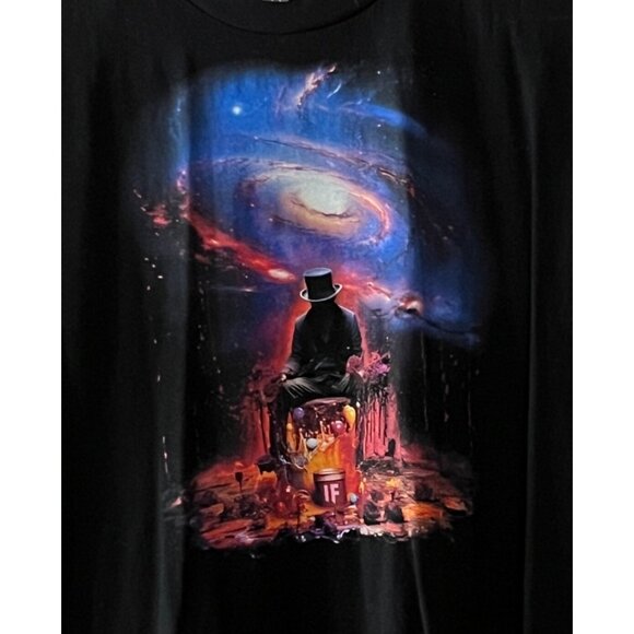 Imaginary Foundation Mens Large Relaxed Visionary Crew Neck Shirt Black Red Blue - Picture 2 of 5